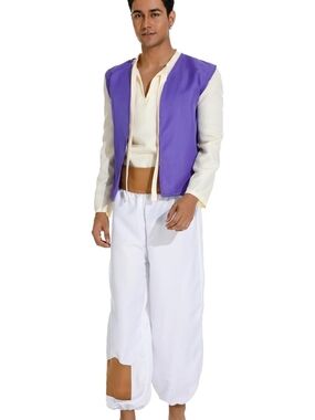  Mens Arab Prince Costume Fairy Tale Suits Halloween Cosplay Party Hat
